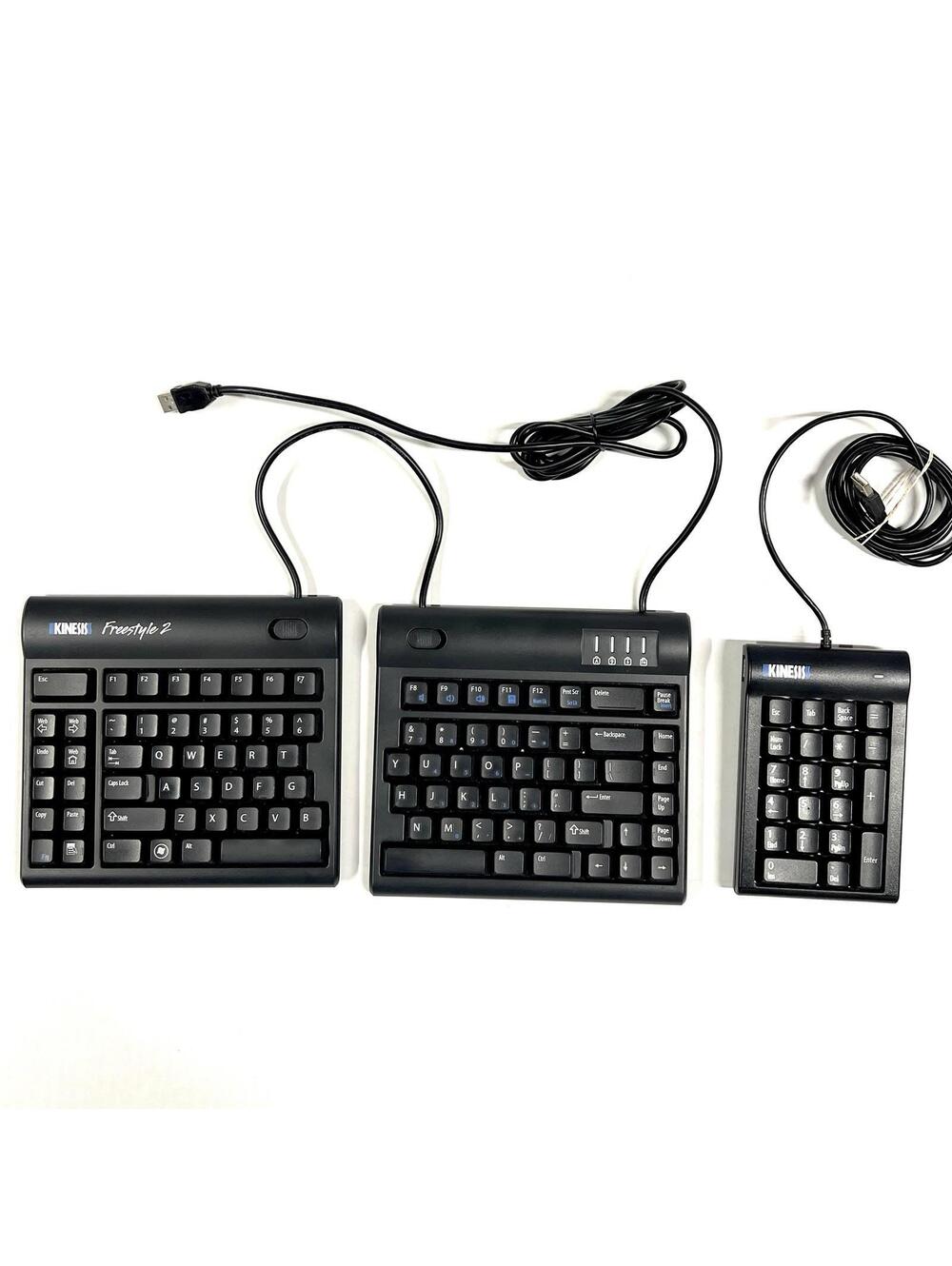 Kinesis Freestyle 2 KB800 Wired Keyboard & Low-force USB Number Pad AC210USB-BLK